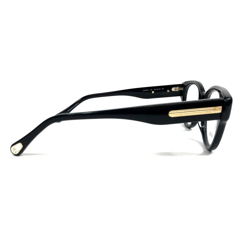 Chloe XS Eyeglasses Frame CH0124O 001 Polished Black Gold Cat Eye 49-18-140